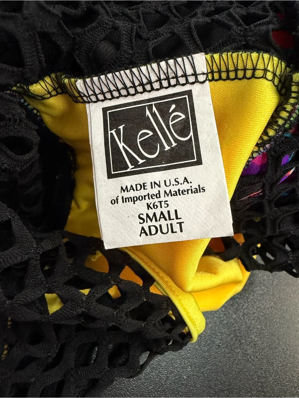 Vibrant Yellow & Black Kids Dance Costume with Neon Splash Accents